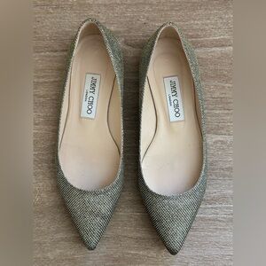 Jimmy Choo Alina Pointy Toe Flat, Light Bronze, EU 37, Pre Owned